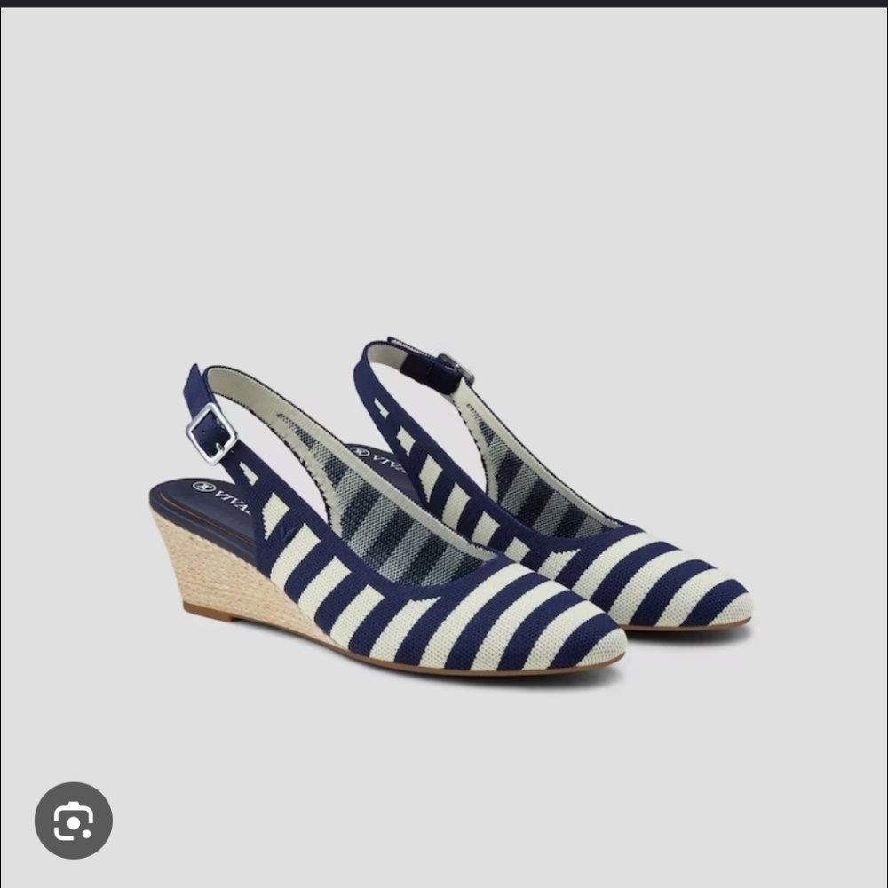 Vivaia Almond Toe Wedge Slingback Sandals